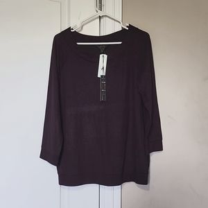 BNWT women's purple 3/4 sleeve top